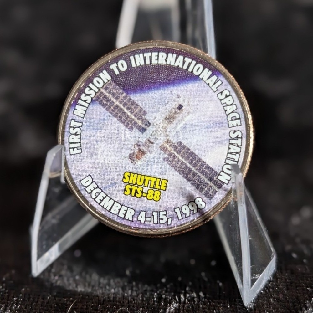 Colorized Kennedy Half Dollar Space Series Shuttle STS-88 Mission Novelty Coin
